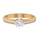 Cubic Zirconia Minimal Solitaire Promise Ring Zircon - ( AAAA ) - Quality - Rosec Jewels