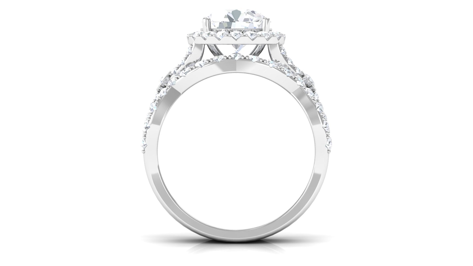 5.25 CT Prong Set Moissanite Engagement Ring with Enhancer Ring Moissanite - ( D-VS1 ) - Color and Clarity - Rosec Jewels