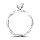 Oval Shape Moissanite Solitaire Engagement Ring with Braided Shank Moissanite - ( D-VS1 ) - Color and Clarity - Rosec Jewels