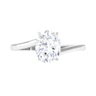 2.50 CT Oval Cut Solitaire Moissanite Bypass Engagement Ring Moissanite - ( D-VS1 ) - Color and Clarity - Rosec Jewels