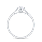 Floral Set Moissanite Solitaire Gold Ring with Sleek Accent Moissanite - ( D-VS1 ) - Color and Clarity - Rosec Jewels