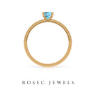 Milgrain Swiss Blue Topaz Engagement Ring with Diamond Swiss Blue Topaz - ( AAA ) - Quality - Rosec Jewels