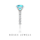 2.50 CT Solitaire Swiss Blue Topaz Engagement Ring with Diamond Swiss Blue Topaz - ( AAA ) - Quality - Rosec Jewels