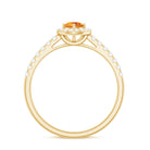 0.75 CT Citrine and Diamond Halo Engagement Ring Citrine - ( AAA ) - Quality - Rosec Jewels