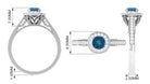 1 CT London Blue Topaz Solitaire with Diamond Vintage Ring London Blue Topaz - ( AAA ) - Quality - Rosec Jewels