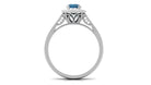 1 CT London Blue Topaz Solitaire with Diamond Vintage Ring London Blue Topaz - ( AAA ) - Quality - Rosec Jewels