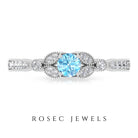 1/2 CT Aquamarine and Diamond Engagement Ring Aquamarine - ( AAA ) - Quality - Rosec Jewels