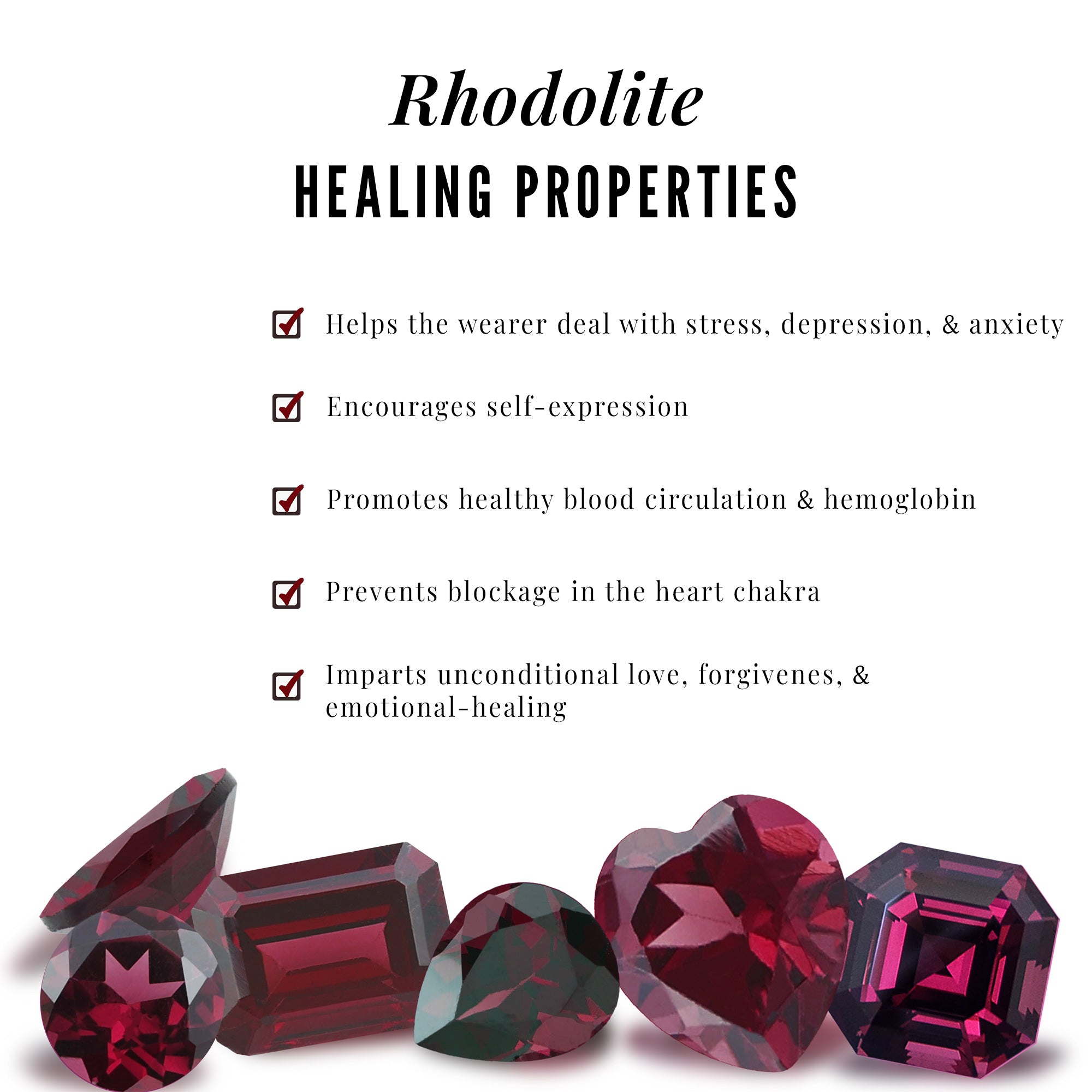 1.50 CT Natural Rhodolite and Moissanite Ring Set in Gold Rhodolite - ( AAA ) - Quality - Rosec Jewels