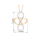 Diamond Contemporary Pendant Necklace in Two Tone Gold Diamond - ( HI-SI ) - Color and Clarity - Rosec Jewels