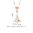 Modern Round Cut Diamond Pendant Necklace Diamond - ( HI-SI ) - Color and Clarity - Rosec Jewels